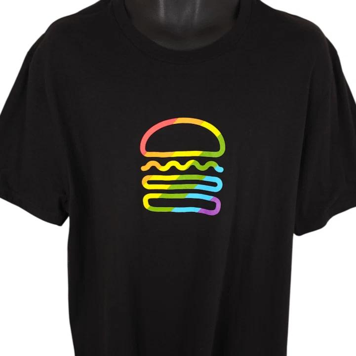 

Shake Shack Pride T Shirt Mens Size XL Black LGBTQIA+ Fast Food Snack Tee 4XL
