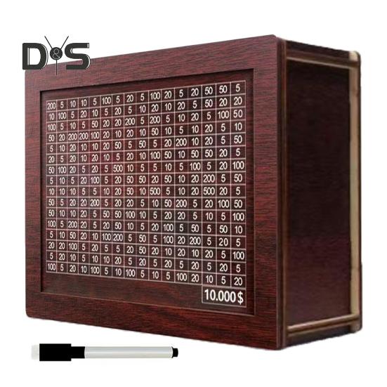 

Деревянная копилка для детей, подарок, накопительная коробка, накопитель денег со счетчиком, поощрение ежедневного сбережения, счетчик монет, копилка с денежной целью D