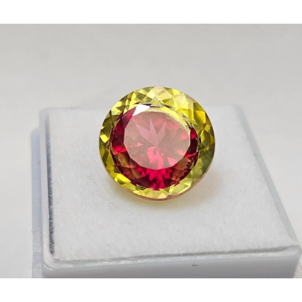 Beautiful Pitambari Sapphire Bi-Color 12+ Ct Round Cut Loose Gemstone
