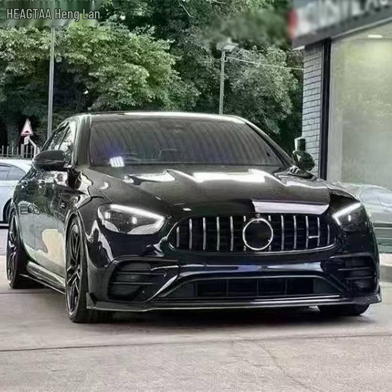 Compatible with 2021-2024 Mercedes-Benz E-Class W213, Carbon Fiber Front Lip Splitter Spoiler.