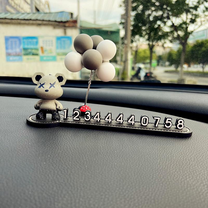 Violent Polychrome Bear Car Phone Number Plate Decorative Cartoon Ornament Car