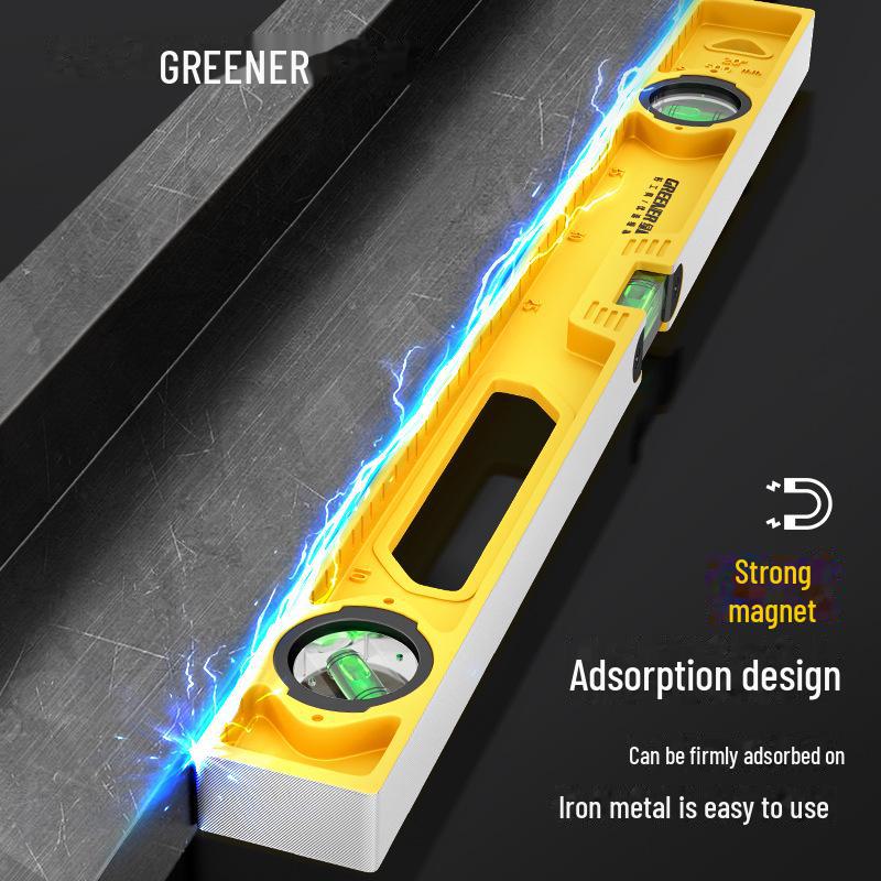 Green Forest High Precision Multifunctional Cast Aluminum Level Ruler for Household Decoration Measurements