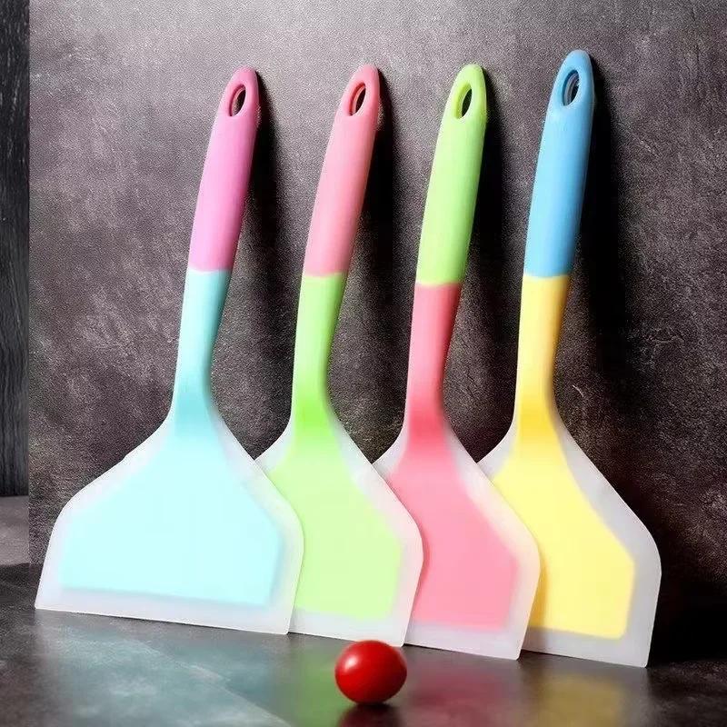 1PC Random Color Silicone Spatula Kitchen Tool, Cooking Scraper for Meat, Egg, Pizza, and More, Multi-Use Kitchen Utensils