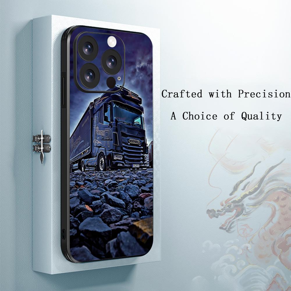 Daf Logo Cool Car Fashion Design Phone Case For iPhone 17 16 E 15 14 13 12 Plus Mini Pro Max Soft Black Shockproof Cover