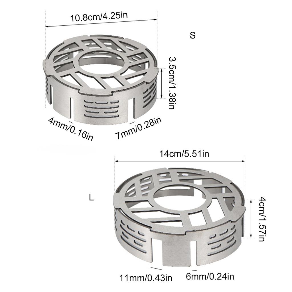Gas Stove Windshield Ring Protects Flame from Wind Stove Wind Guard 201Stainless Steel Texture for Outdoor Cooking