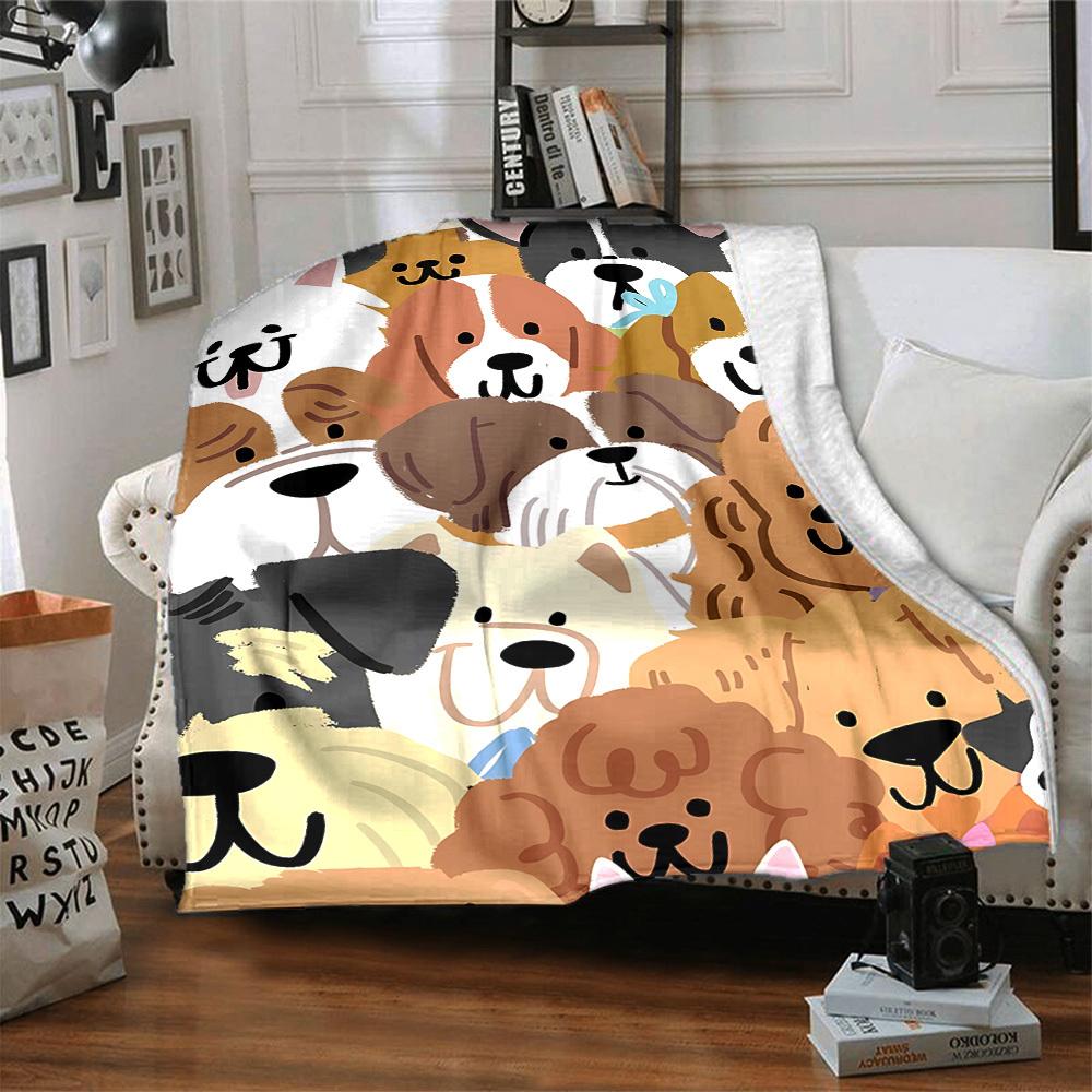 1pc Cute-Dogs Blanket Warm,Perfect for Camping And Travel, Making It a Great Gift for Any Season Yy250904191