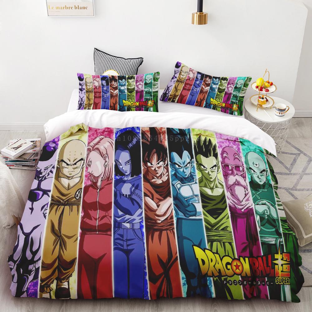Paplanhuzat Új Dragon Ball Paplanhuzat Szett Szuper Saiyan Ágynemű Szett Anime Rajzfilm Ágy Hálószoba Otthon Gyerekek Gyerekek Fiúk Ajándékok