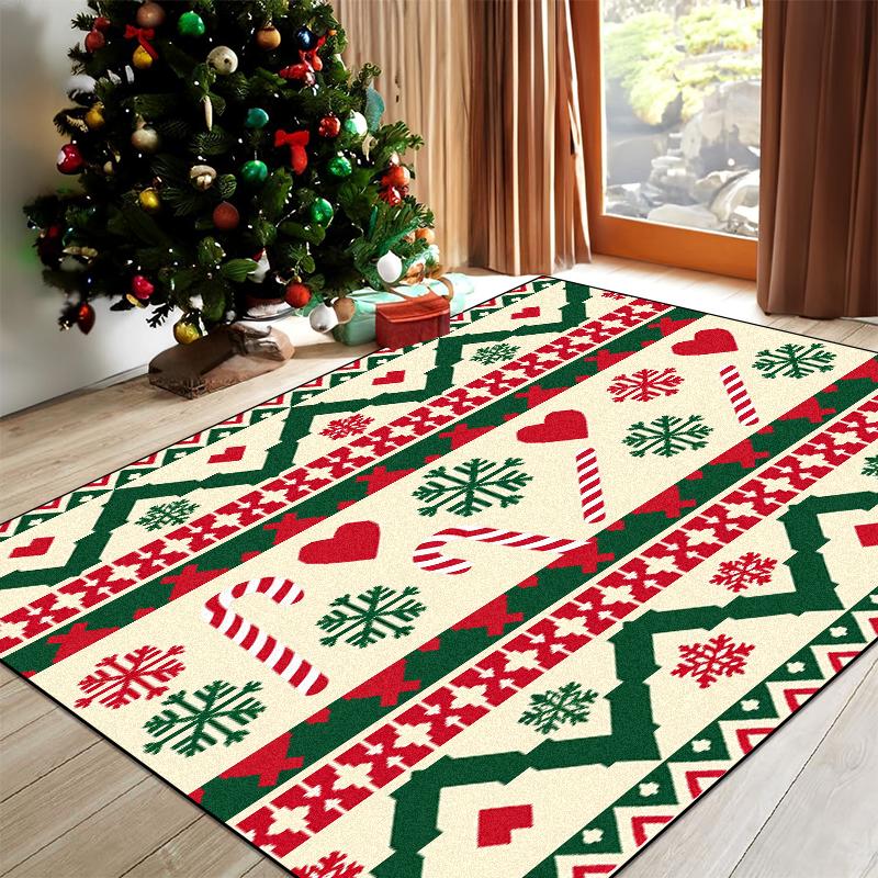 Christmas Red Green Carpet for Living Room Home Decor Large Area Rug Warm Soft Rugs Bedroom Balcony Non-slip Mat Bedroom Carpets