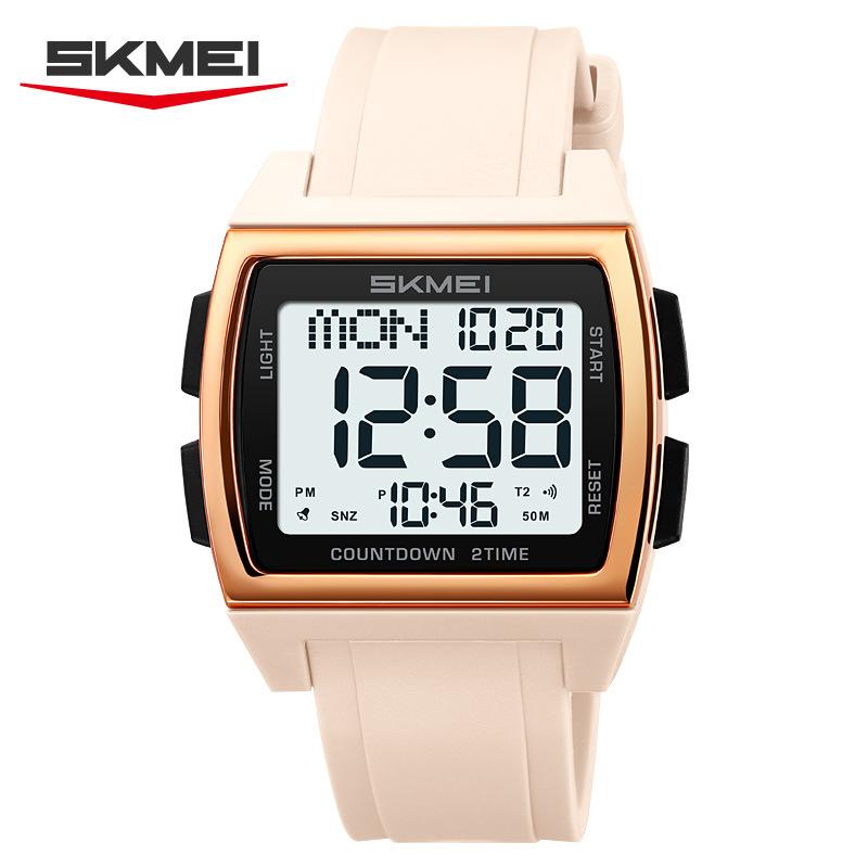 

Багатофункціональний квадратний електронний годинник, чоловічі та жіночі годинники, світлодіодні водонепроникні електронні годинники, пари рожевий