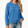 Women's Casual Knit Cardigan with Round Neck for Layering
