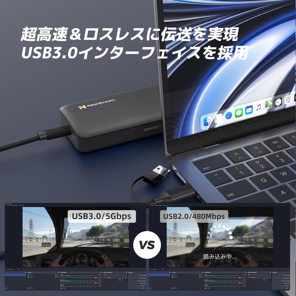 CCD10 Capture 4K 60fps HDMI 1080p 60fps USB Low for Live Streaming and Audio Compatible with PCs Game Consoles and Supports and OBS Card, Input, 2.0