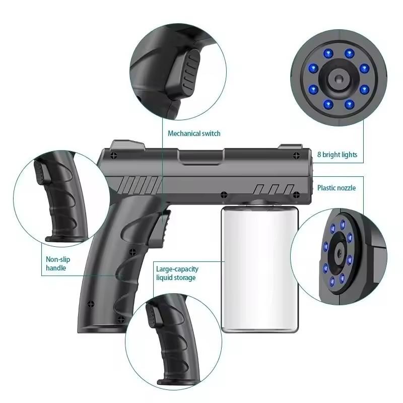300ML Blue Light Nano Hairspray USB Rechargeable Barber Sprayer Bottle Wireless Steam Gun for Grooming & Styling Tools
