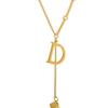 Minimalist Stainless Steel Tassel Necklace with 26-Letter Square Pendant