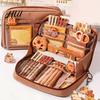Durable Pencil Case with Multi Compartments Large Opening Zipper Organized Storage Bag Placket System Stationery School Supplies Wear-resistant