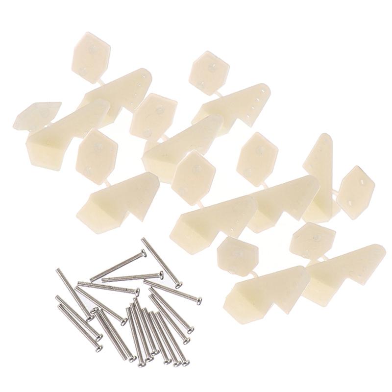 10 Sets Nylon Control Horns 4 Holes W13Xl18Xh25Mm With Screws For Rc Airplane