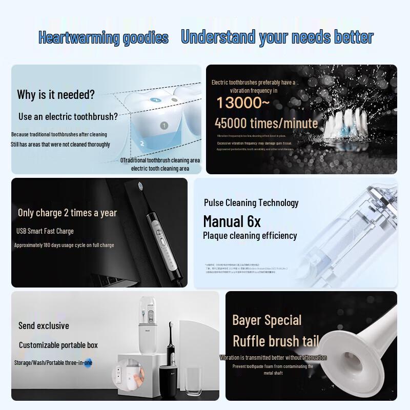 Baier G201 Sonic Electric Toothbrush CN plug (adapter included)