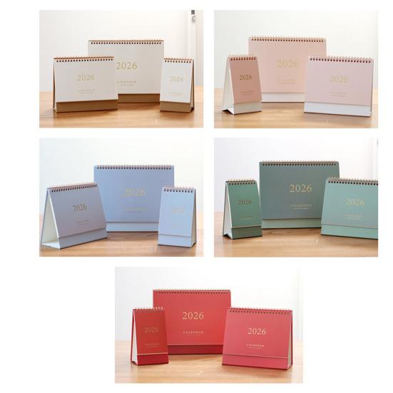 2026 Desk Calendar JAN 2026 - DEC 2026 Standing Flip Desktop Calendar 12 Months Planner with Twin-Wire Binding for Home Office School