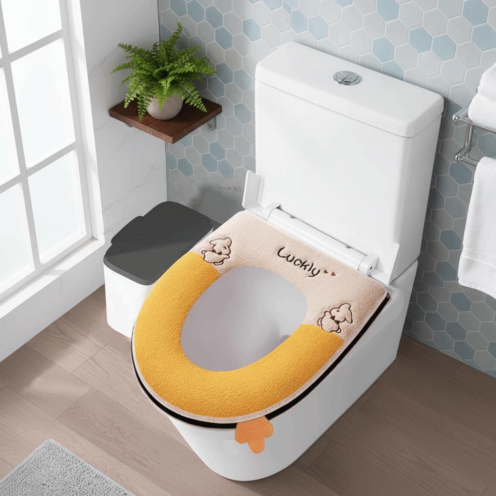 Soft Toilet Seat Cushion Zipper Design Washable Toilet Cushion Cute Closestool Mat  Daily Use