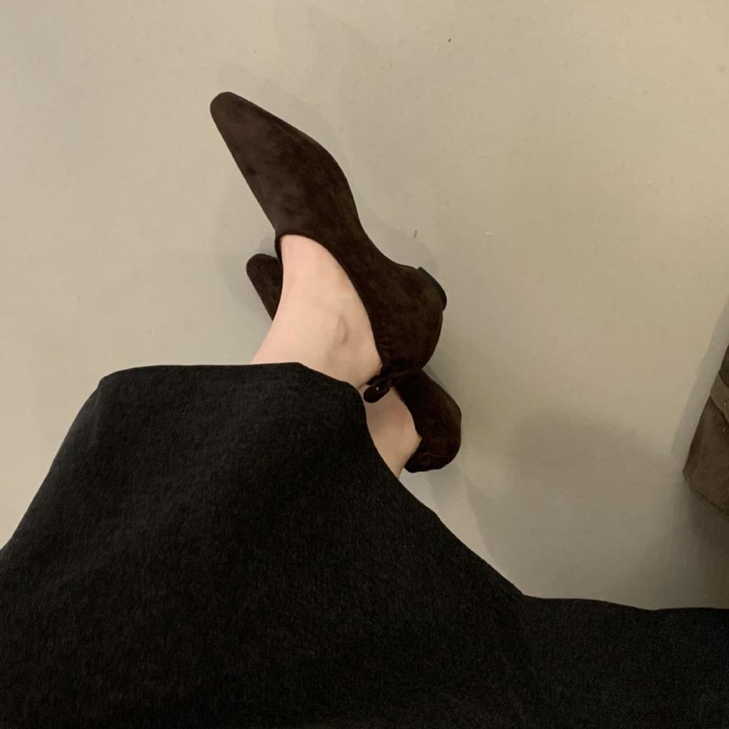 2025 Autumn and Winter New Round Head Deep Mouth Inner Increase Thick Heel Shallow Mouth Versatile OL Fashion Commuter Work Women's Shoes