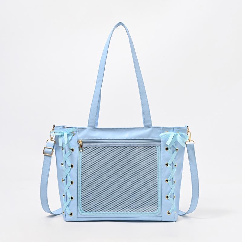 Ita-Tasche im japanischen Stil mit weichem Lederband - Große Kapazität, transparent, von Anime inspiriert, einzelne Schulter für Frauen und Mädchen