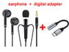 Type C&3.5mm For Live Broadcast Karaoke Clip On Earphones Portable In-ear Headsets HD Mic Hifi Sound Gamer Earphones for Samsung