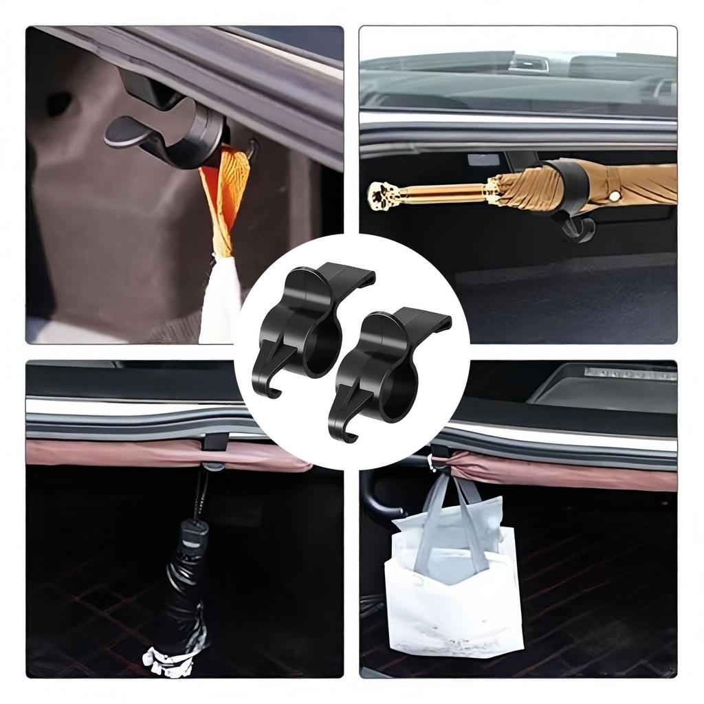 Umbrella Holder Multifunctional Trunk Hooks Hanger Holder Clip Boot Organizer Trunk Back Stand For Headrest Purse Automotive