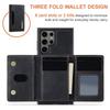 Phone Case Magnetic Detachable Wallet Card Holder Stand Cover Fit for Samsung Galaxy S21 Black S21 Plus