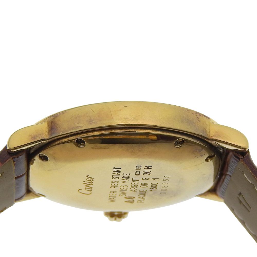 CARTIER Must Rondo Watches W1006822 IvoryDial Plated Gold/leather Quartz Analog display unisex Used