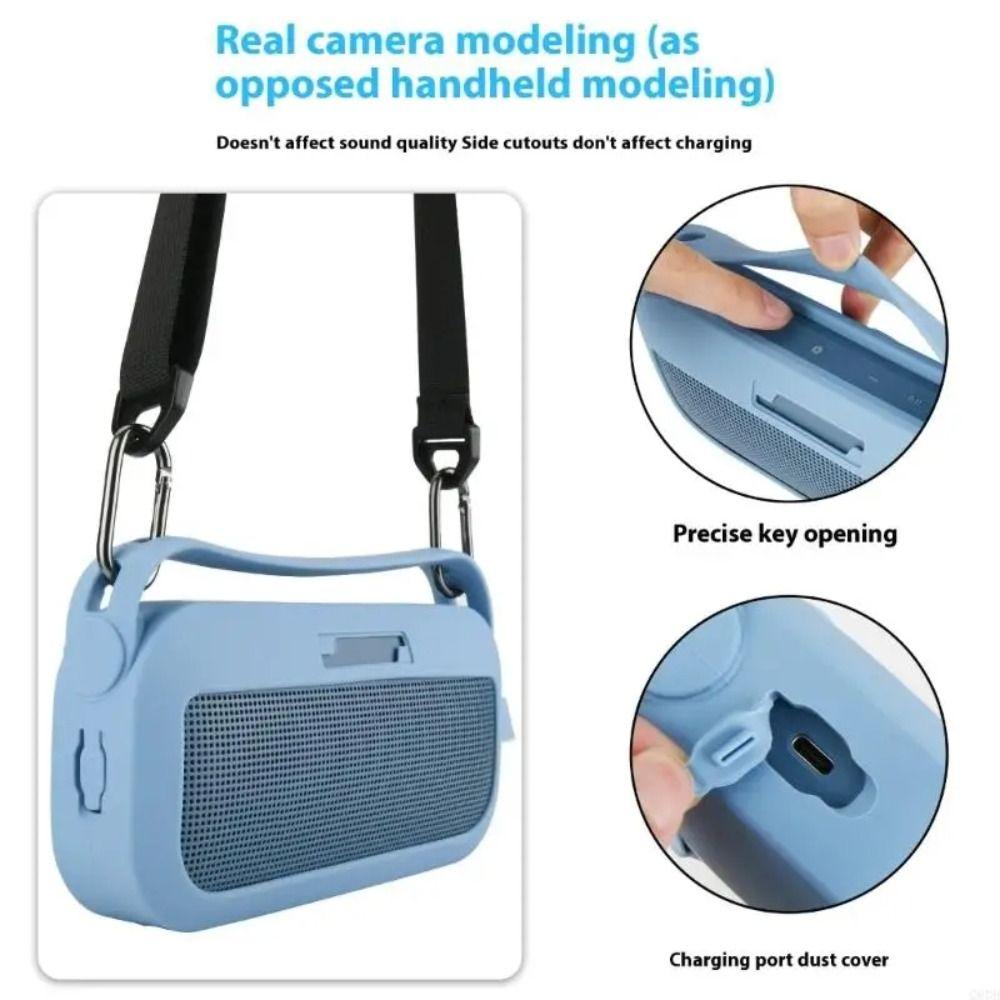Silicone Speaker Protective Cover Replacement Portable Case Shell with Shoulder Strap Protector for Bose SoundLink Flex 1/2