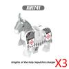 Military Building Blocks Medieval Solider Knights Equipments Mount War-Horse Wolf Flag Vests Shields Fiery Dragon Mini Blocks