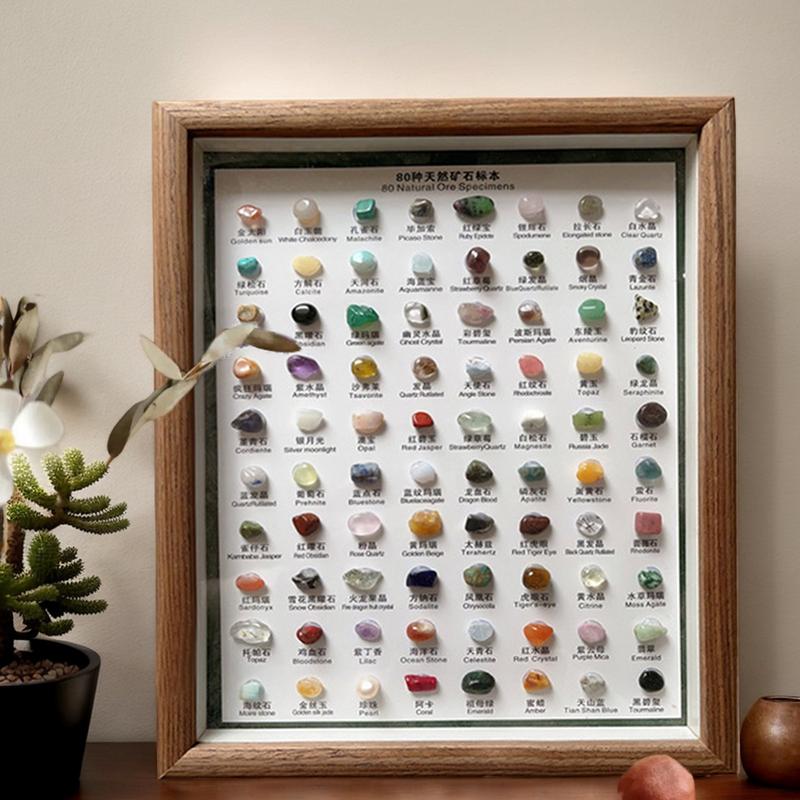 80 stuks Mineraalsteen Decoraties Modern Uniek Natuurlijke Ertsen Exemplaar 80 Patronen Voor Klaslokaal Huis Kantoor Kamer Studie Decor