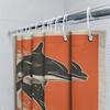Stylish Dolphin-Themed Shower Curtain For Bathroom Decor High-Quality Fabric With Easy-To-Use Hooks.