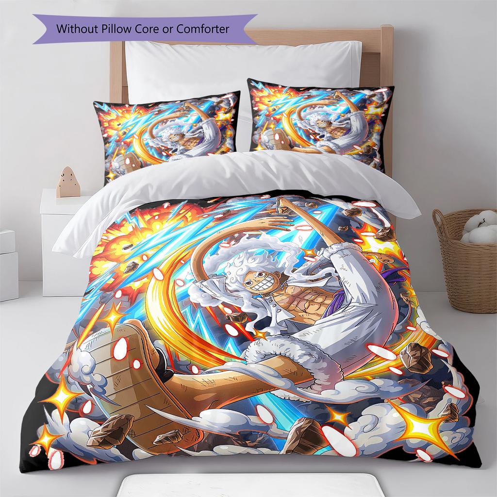 Cartoon Pattern Bedding Quilt Set Quilt Cover Pillowcase Home Decoration Birthday Gift (1 * Duvet Cover + 2 * Pillowcase, Without Core)