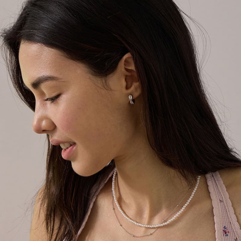 Eenie Beenie Cross One-touch Earrings ENJ24EW026,ENJ24EP027