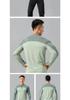 Men's Quick-Dry Long Sleeve Running T-Shirt with Stand Collar and Half Zip, Solid Color Fitness Training Top
