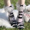 New Lolita Bowknot Polka Dot Mid-Calf Nylon Anti-Slip Socks Sweet Girl Summer Edition