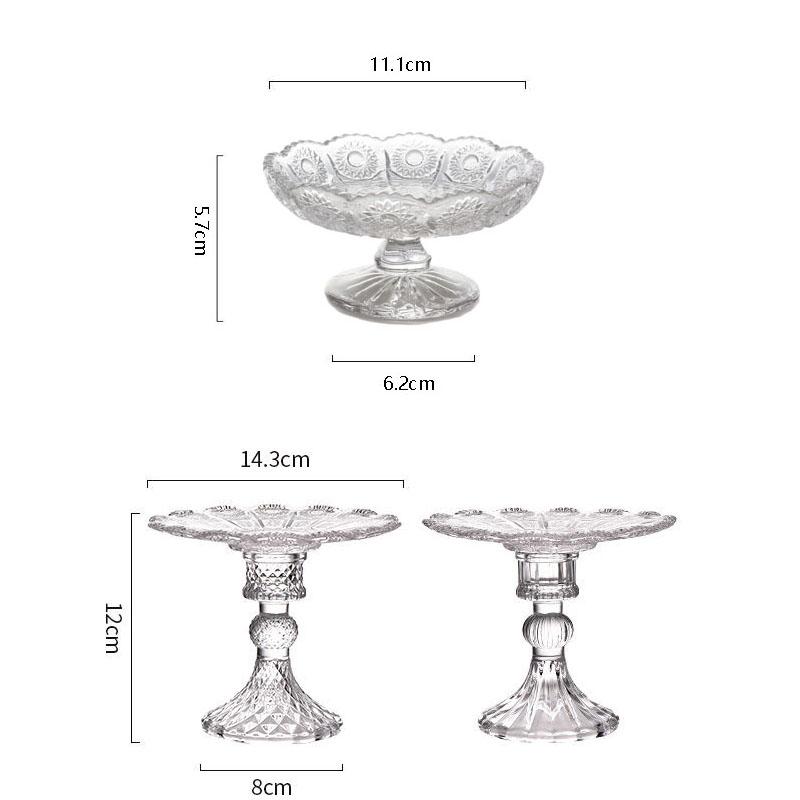 Europeisk Lett Luksus Krystallglass Kakestativ Fruktfat Snacksbrett Dessert Holder for Bryllup Høyfotet Cupcake Utstilling