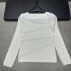 European Style Rhinestone Solid Color Knit Top - Winter 2025 Collection: Age-Reducing, Versatile, and Casual Long Sleeve with Round Neck