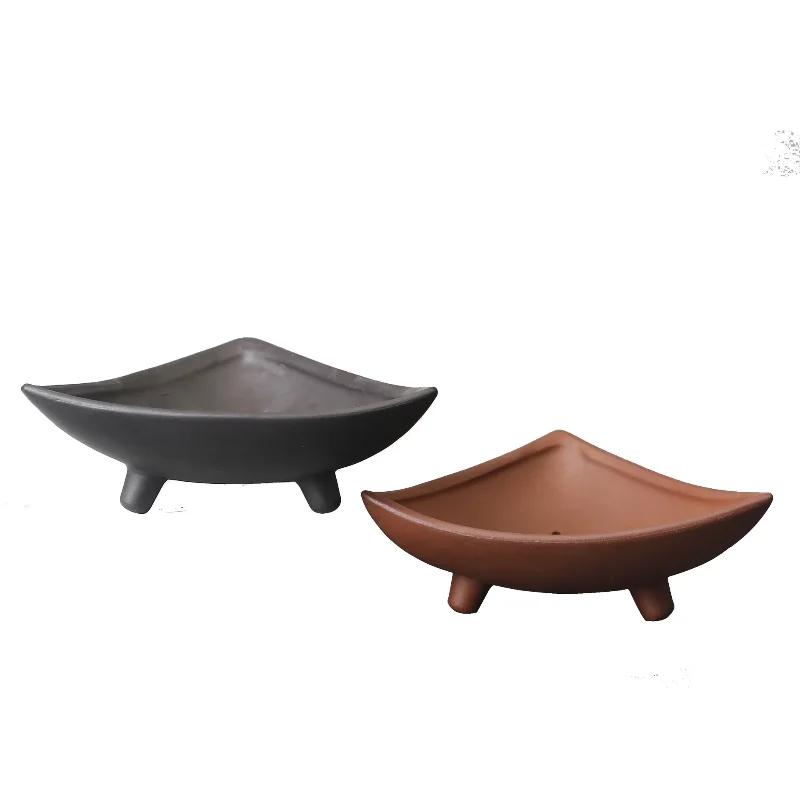 Personalized Ceramic Flower Pots for Bamboo Indoor Micro Landscape Plants Purple Clay Pot Decoration