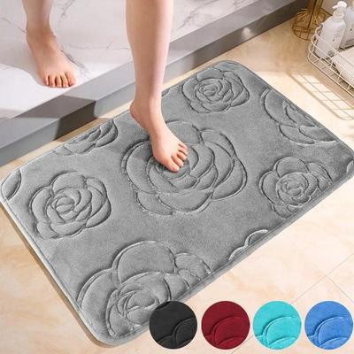 Gėlių graviravimas Vonios kilimėlis Vonios Neslystantis kilimas Praustuvėje Vonios šoninis grindų kilimėlis Dušo kambario durų kilimėlis Memory Foam 3D Pad