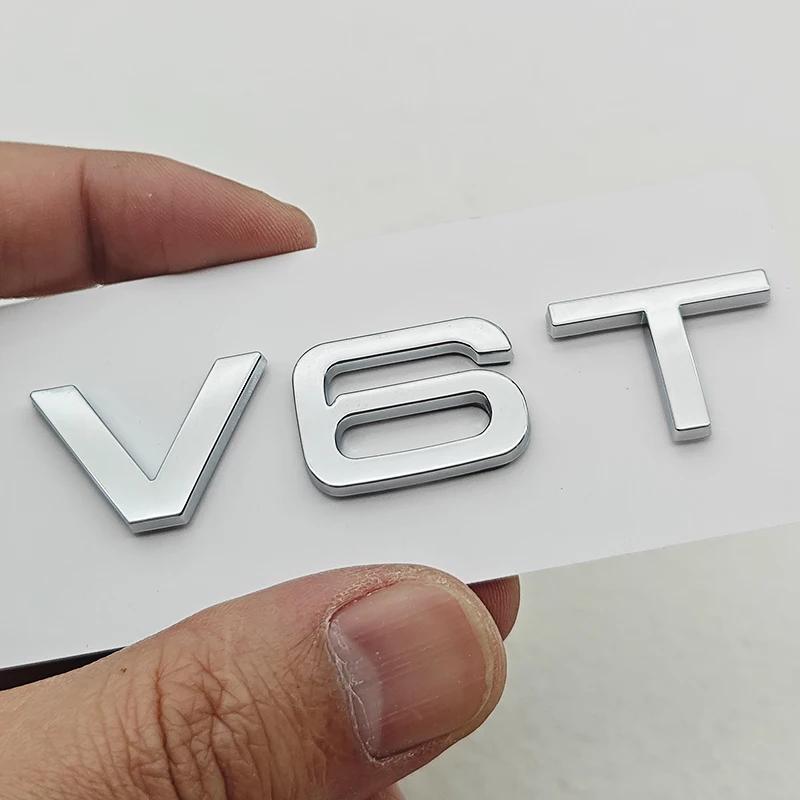 3D ABS Car Fender Side Emblem V6T V8T Logo Rear Trunk For 3TW2 S4 A4 B7 V6T Sticker A6 SQ7 Q8 R8 S8 RS8 V8T Badge Accessories 3TG2