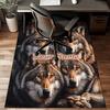 1PC Custom Name Wolf Pack Majesty Theme Floor Mat Ideal for Living Room, Game Rooms, Office, Bedroom,Floor Mat Playful Design