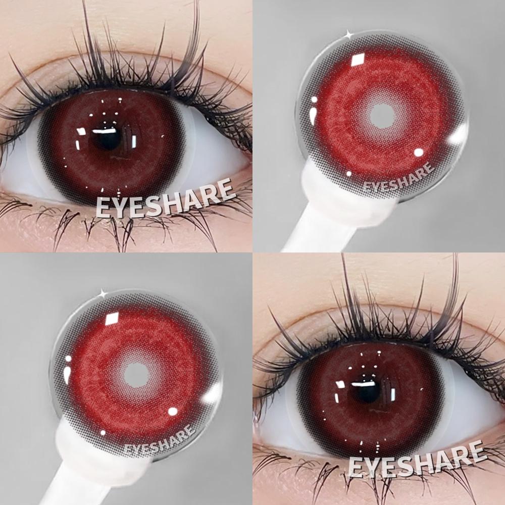 Eyeshare 2Pcs Red Contact Lenses 14.5mm Contact Lenses Big Doll Eye Color Iris For Eyes Natural Cosmetics Annual Contacts