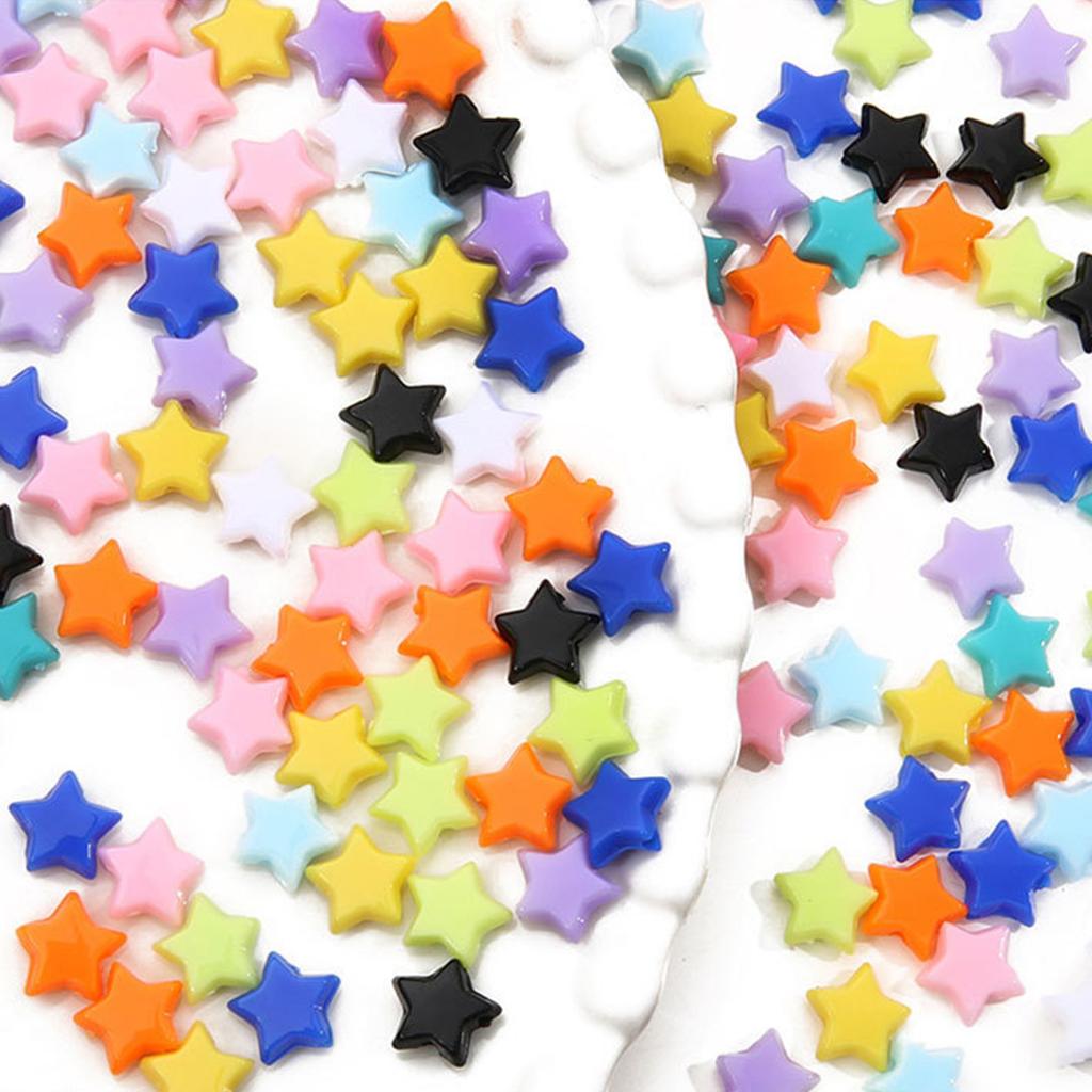 50PCS Star Beads Cute Acrylic Star Loose Beads for DIY Craft Jewelry Making Bracelet Necklace