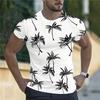 Summer Coconut Tree 3D Print T-Shirt Street Trendy Men's Wear Harajuku Style Casual Loose Round Neck T-Shirt Top
