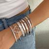 Punk Minimalist Geometric Bracelets Set For Women Retro Hip Hop Boho Stackable Design Open Bangle