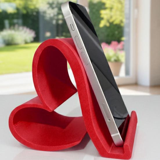 Herzförmige Handyhalterung Niedlicher 3D-gedruckter Handy-Ständer für Smartphones Tablets Kindles Romantischer Schreibtisch-Herz-Handyhalter für Büro Nachttisch