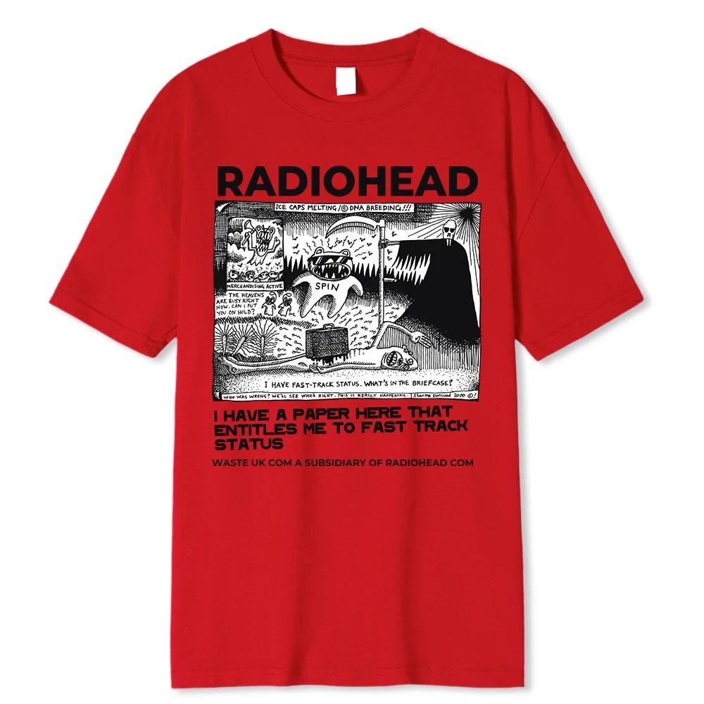 Radiohead T Shirt Men Vintage Classic Tees 100% Cotton Men's Clothing for Summer Hip Hop T Shirt Fashion Trend T-Shirt