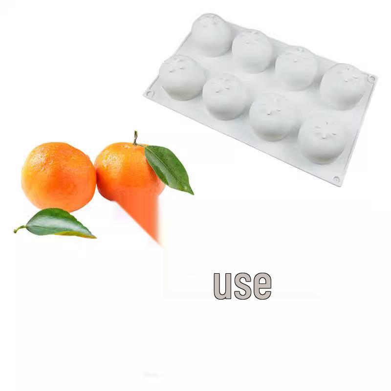 3D Fruchtmousse Silikon Kuchenformen: Birne, Apfel, Ananas, Pfirsich, Durian, Himbeere.