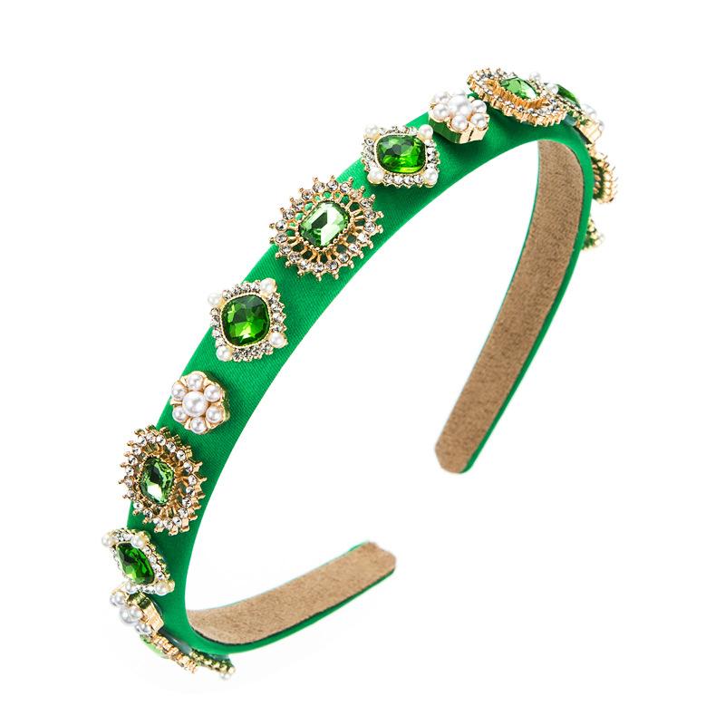 Women's Hairband Baroque Fine Edge Crystal Pearl Headband Premium Retro Hair Ornament
